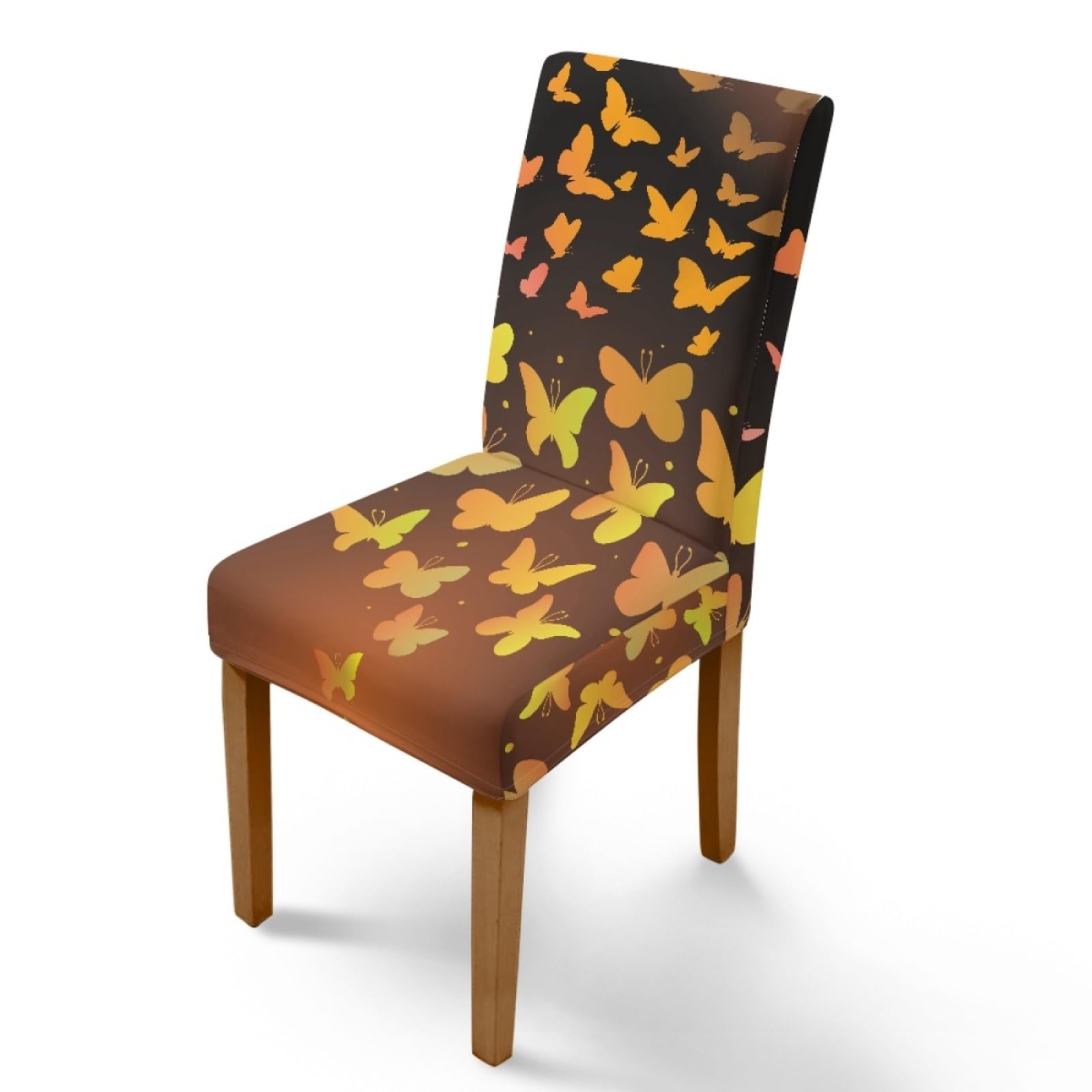 Chair Covers Orange Insects Dining Chair Covers for Dining Chairs 6 Stretch Spandex Washable Reusable Universal Dining Chair Cover Slipcovers Removable Protector for Kitchen, Party, Home Decor