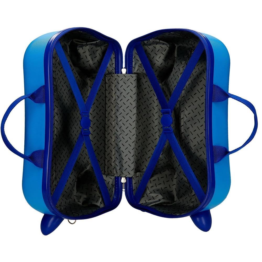 Enso Dino Kinderkoffer, Blau, 45 x 31 x 20 cm, Harter ABS-Kunststoff, 24,6 l, 1,8 kg, 4 Räder, Handgepäck, blau, Kinderkoffer