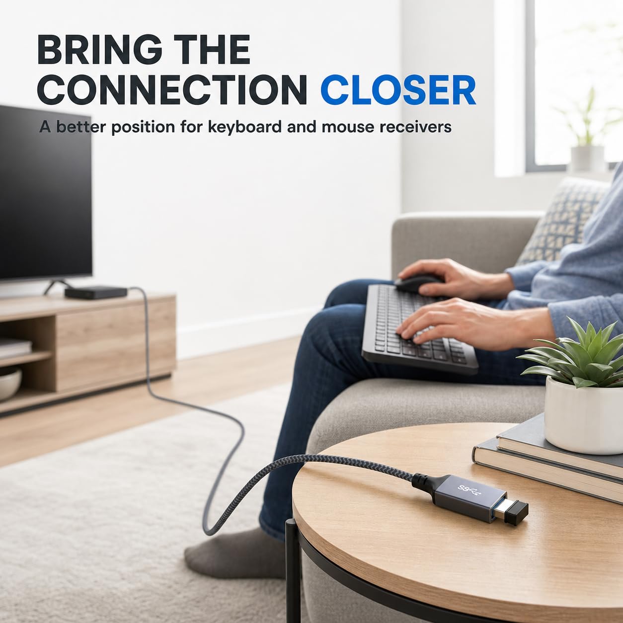 Câble d'extension USB 3.0 mâle vers femelle Matériau tressé durable Transfert de données élevé Compatible avec clavier, souris, clé USB, disque dur, imprimante 3 m