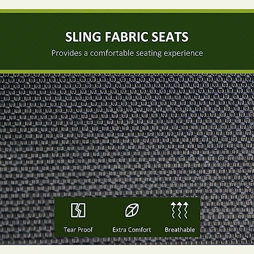 Outsunny 3-Seat Outdoor Porch Swing Chair, Patio Swing Glider With Adjustable Canopy, Breathable Seat, And Steel Frame For Garden, Poolside, Backyard, Black #TOP4