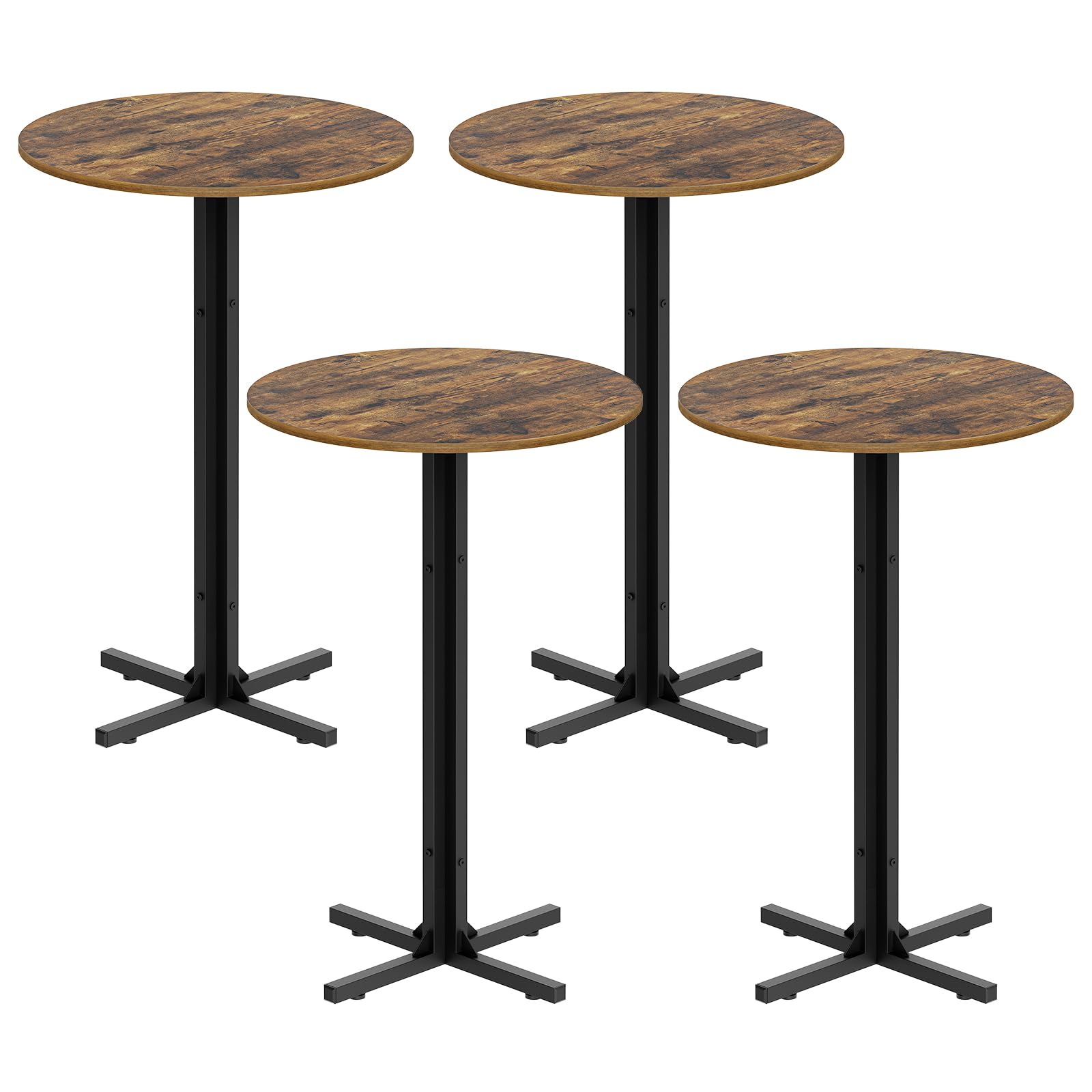 Photo 1 of ***MISSING 2 TABLES***
YATINEY Round Bar Table Set of 4, Counter Height Pub Table, Bar Height Cocktail Table, Versatile Use, for Dining Room, Kitchen, Bar, Pub, Cafe, Rustic Brown and Black BT10L4BR
