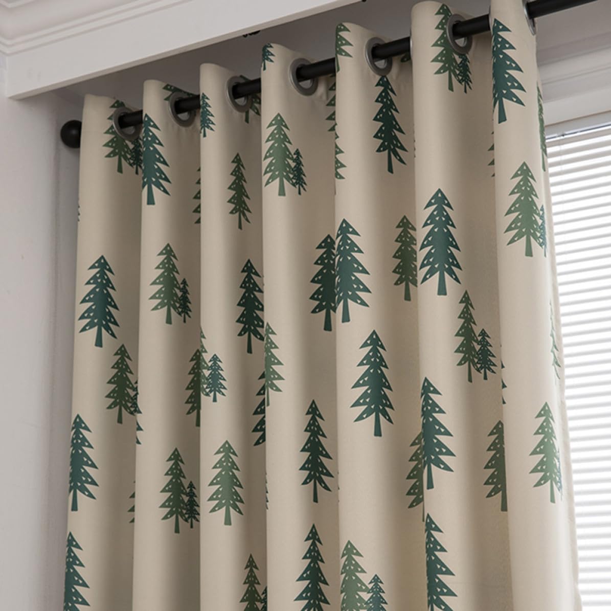 ULTECHNOVO Verde Tenda Cm Corta Stampa, Oscurante Cervide, 100x200
