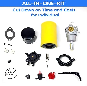 D110 D105 Carburetor for John Deere D105 D100 D110 17-21 HP Lawn Tractor Engine, Carb with Tune-Up Kit Replaces for LA105 LA110 LA115 LA125 X120 X145