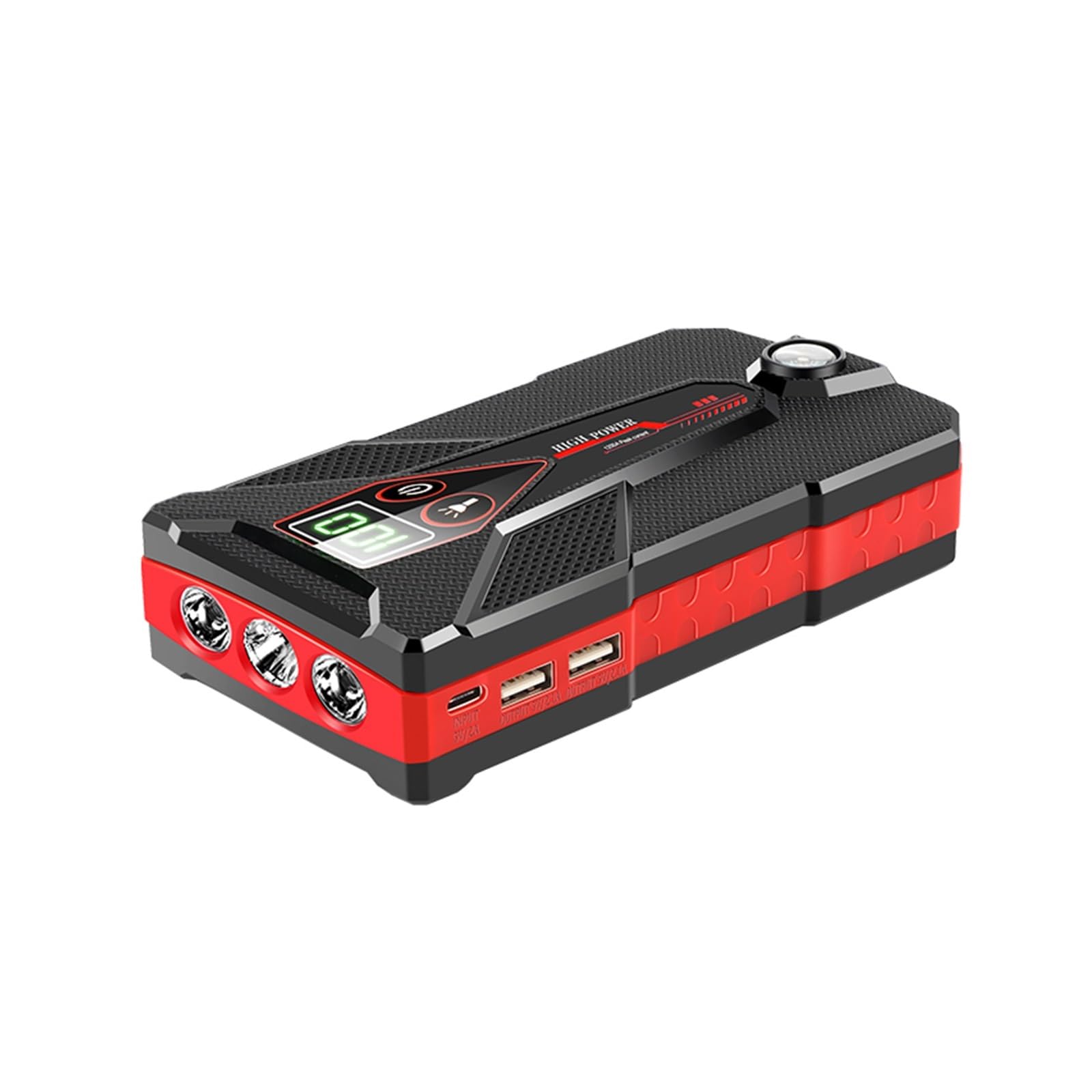 Arrancador de Coche portátil de 12000 mAh, batería de Emergencia, Pantalla Digital, 12 V