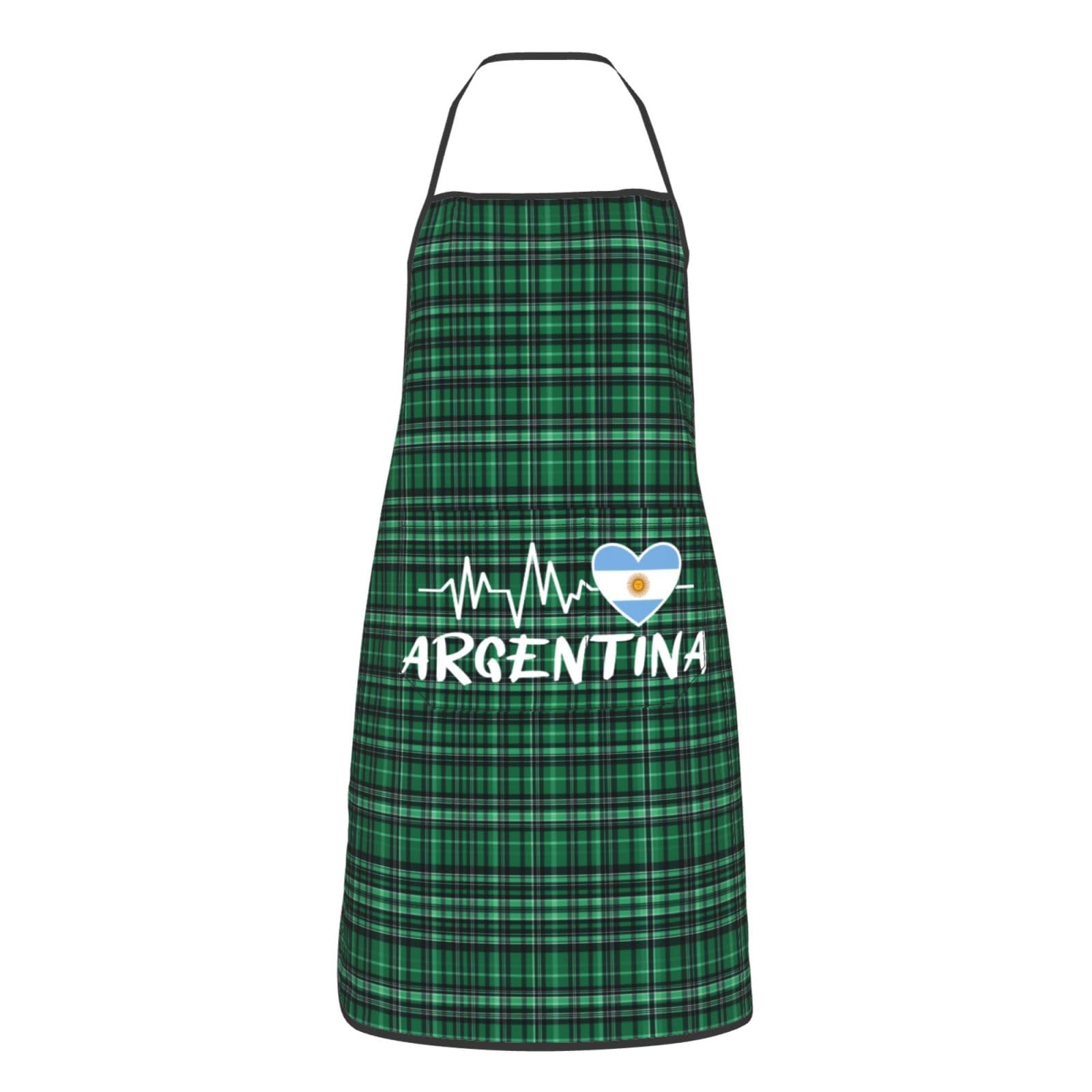 nopicsn Argentina Heartbeat Apron for cooking with Pockets Women Men Kitchen Chef Funny Aprons