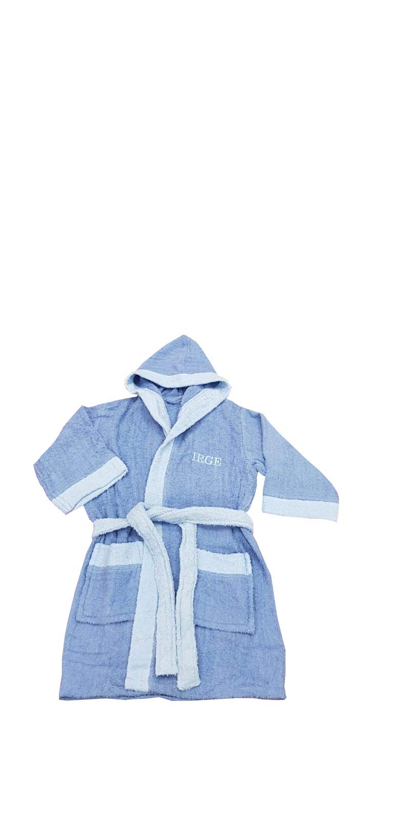 IRGE Accappatoio Bagno Ragazzo/a Piscina in Spugna Cotone per Bambino/a Vari Modelli (IG041/2 cielo, 8-10 anni)