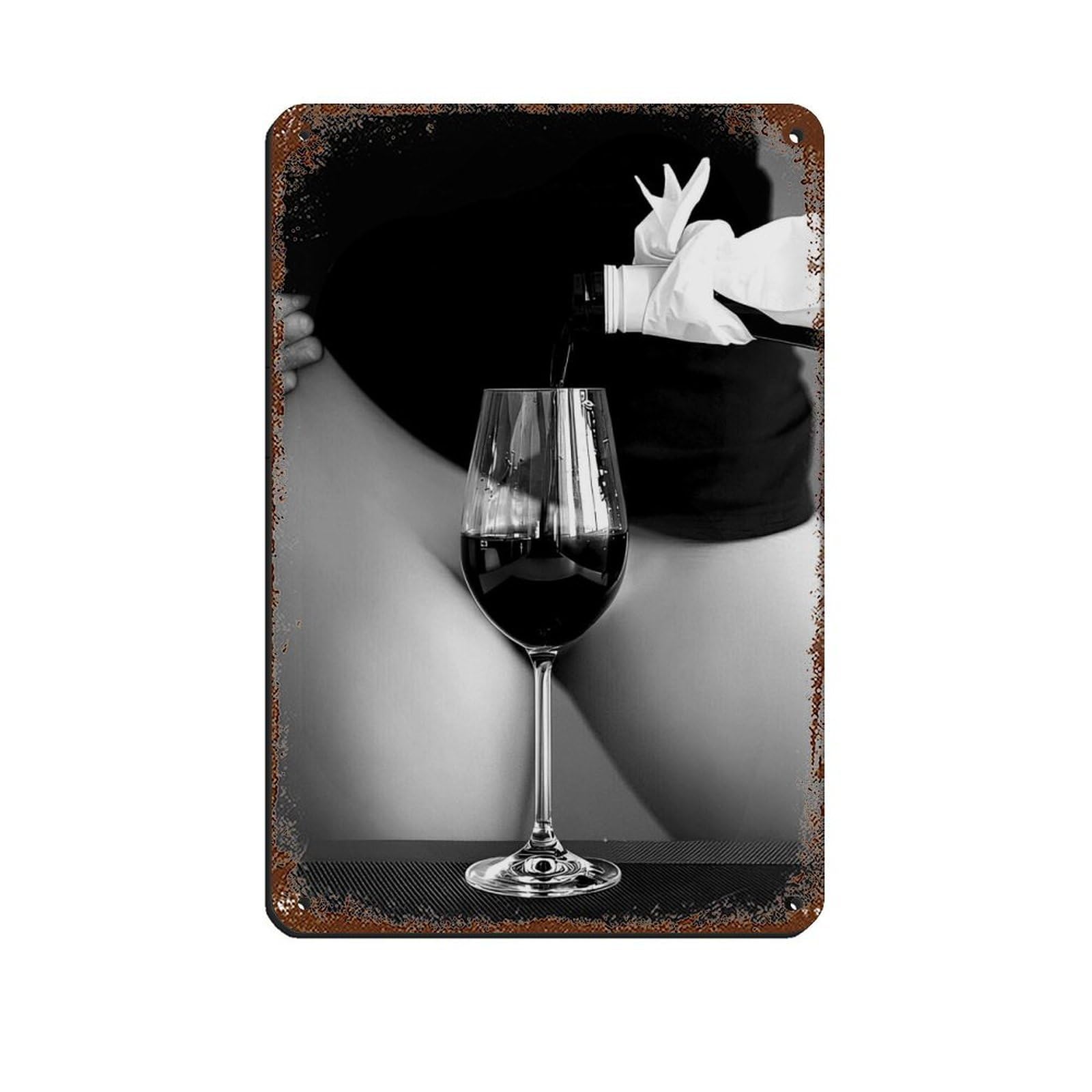 Vintage Wine Poster, Wine Art Tin Sign Vintage Metal Pub Club Cafe Bar Home Wall Art Decoration Poster Retro 8x12inch(20x30cm)