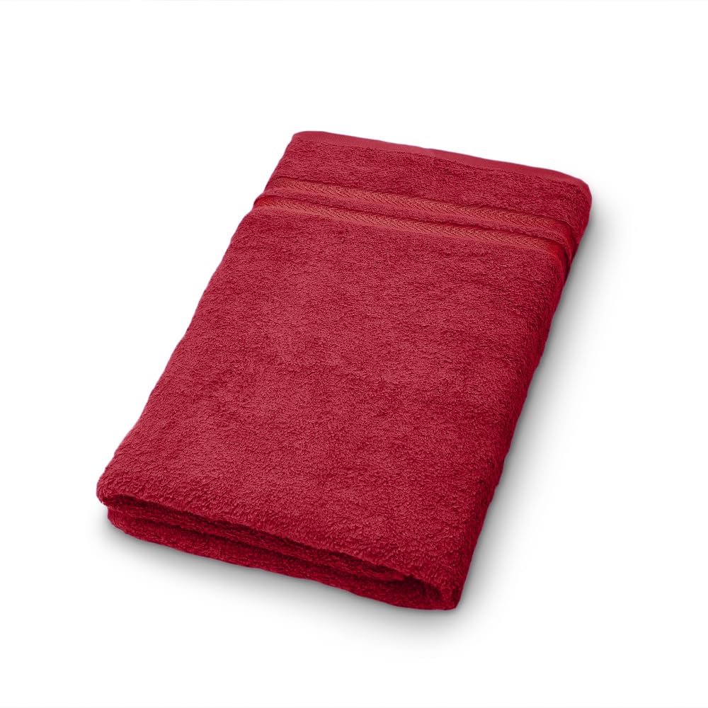 Welspun 100% Cotton Quick Dry Bath Towel - Red -9