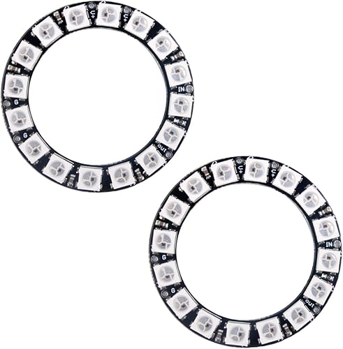 16 bits WS2812 RGB LED Ring 16 X WS2812B 5050 luz LED de color completo con controladores integrados direccionables individuales para Arduino