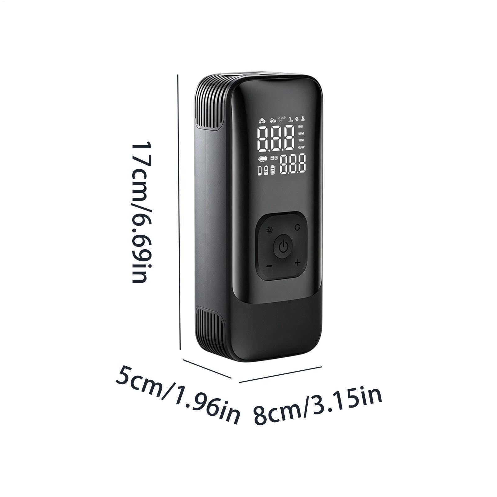 Pompa elettrica per pneumatici auto con 2 modalità, display digitale e cavo | Pompa ad aria con ampio display per auto, sport, outdoor, casa, viaggi, aiuto per le forature