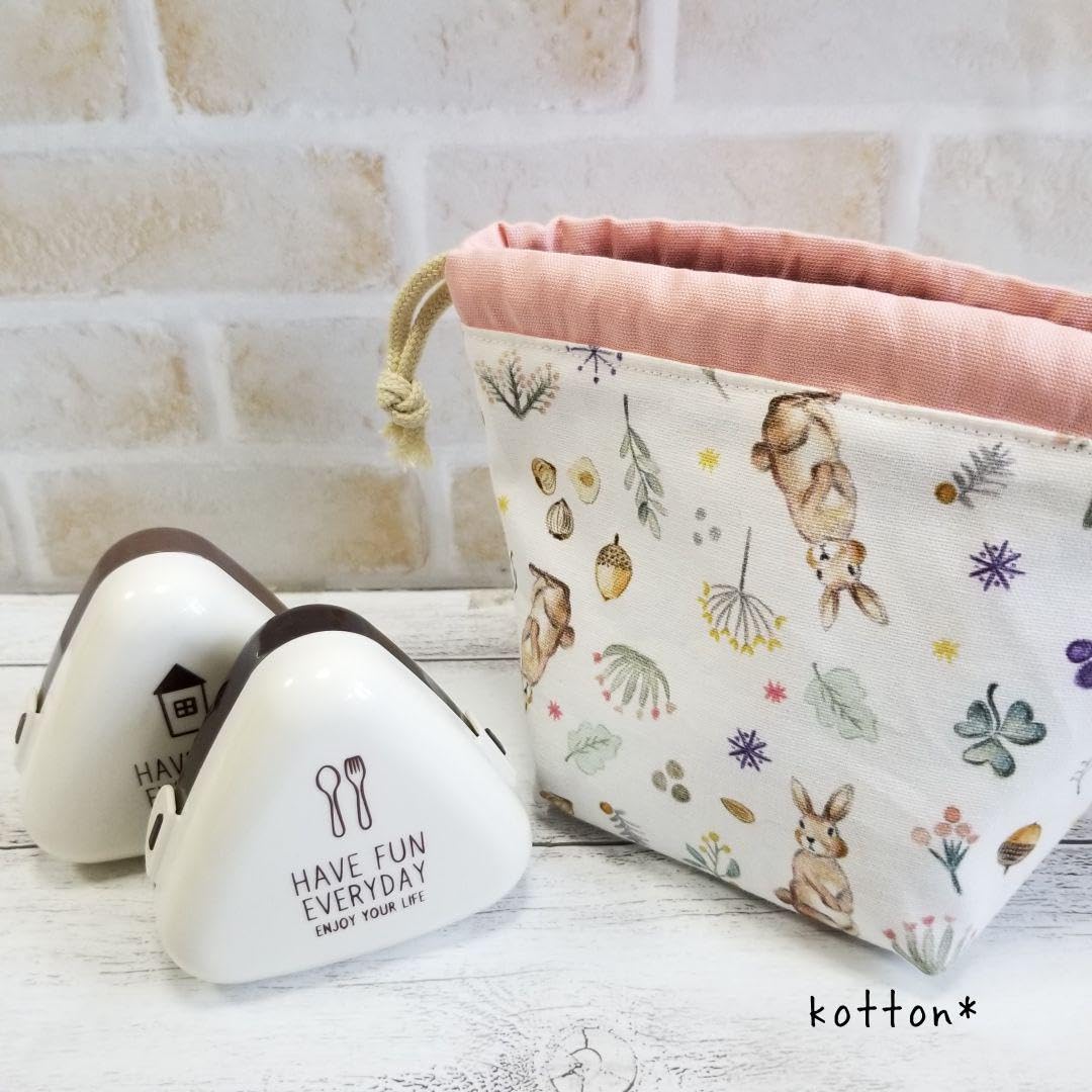 Amazon.co.jp: 保温おにぎり巾着袋ミルキーラビットpink : ホーム