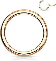 Vista 16 de Forbidden Body Jewelry - Piercing para la nariz de acero quirúrgico 316L con bisagra, 14G, 16G, 18G, diámetro de 15/64, 5/16, 25/64, 15/32 pulgadas