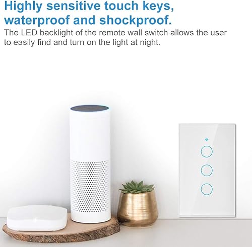 Miniatura 7 de Interruptor de luz remoto de 3 vías, interruptor inteligente de pared, interruptor de control remoto, interruptor de control por voz, interruptor de