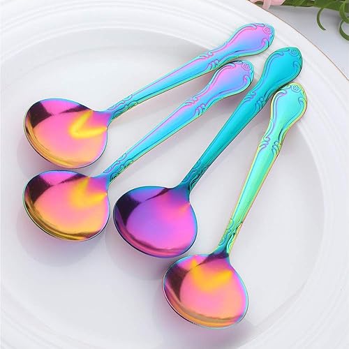 Miniatura 349 de Juego de 12 cucharas de café, mini cucharas de café, cucharas de espresso de acero inoxidable, cucharas pequeñas para postre, té, aperitivo, 4.6