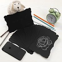 Vista 3 de Paquete de 50 tarjetas de kraft en blanco de cartulina gruesa marrón, tarjetas de felicitación para manualidades, tarjetas de regalo, menús, baby