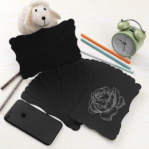 Miniatura 3 de Paquete de 50 tarjetas de papel kraft en blanco, cartulina, papel grueso, color marrón, tarjetas de felicitación para menús de tarjetas de regalo,