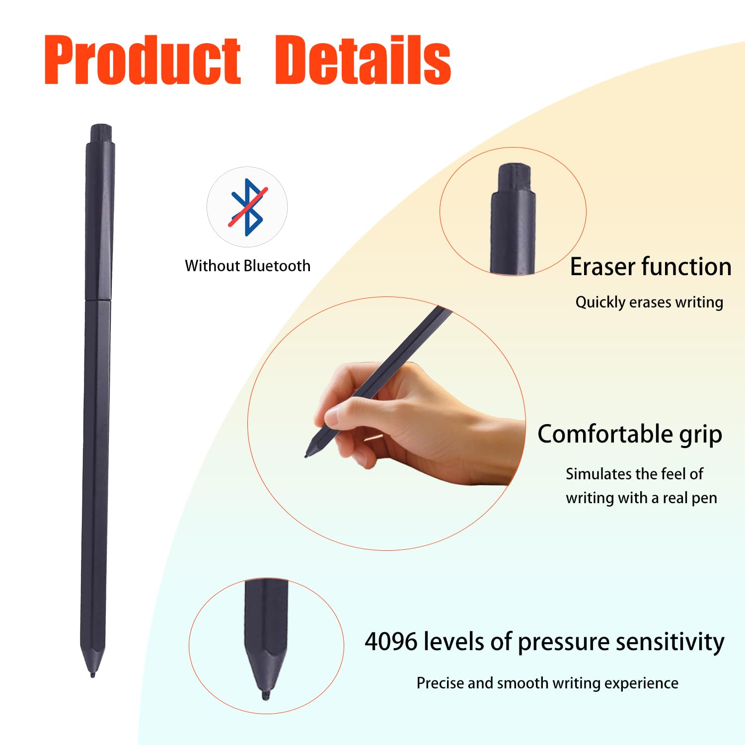 Penna stilo 828TT con gomma per BOOX Pen 2/3 compatibile con BOOX Note Air 3C, 3 B/W, Note Air 2/2 Plus per BOOX Tab Ultra C Pro 10.3 E, Go 10.3 ePaper, Mini C