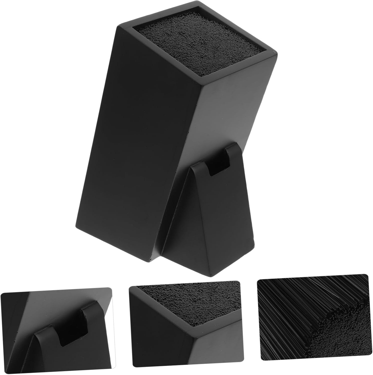 DECHOUS Multipurpose Kitchen Cutter Holder Black Wooden Knife Stand with Multi-function Storage for Organized Countertop for Home Chefs and Cooking Enthusiasts