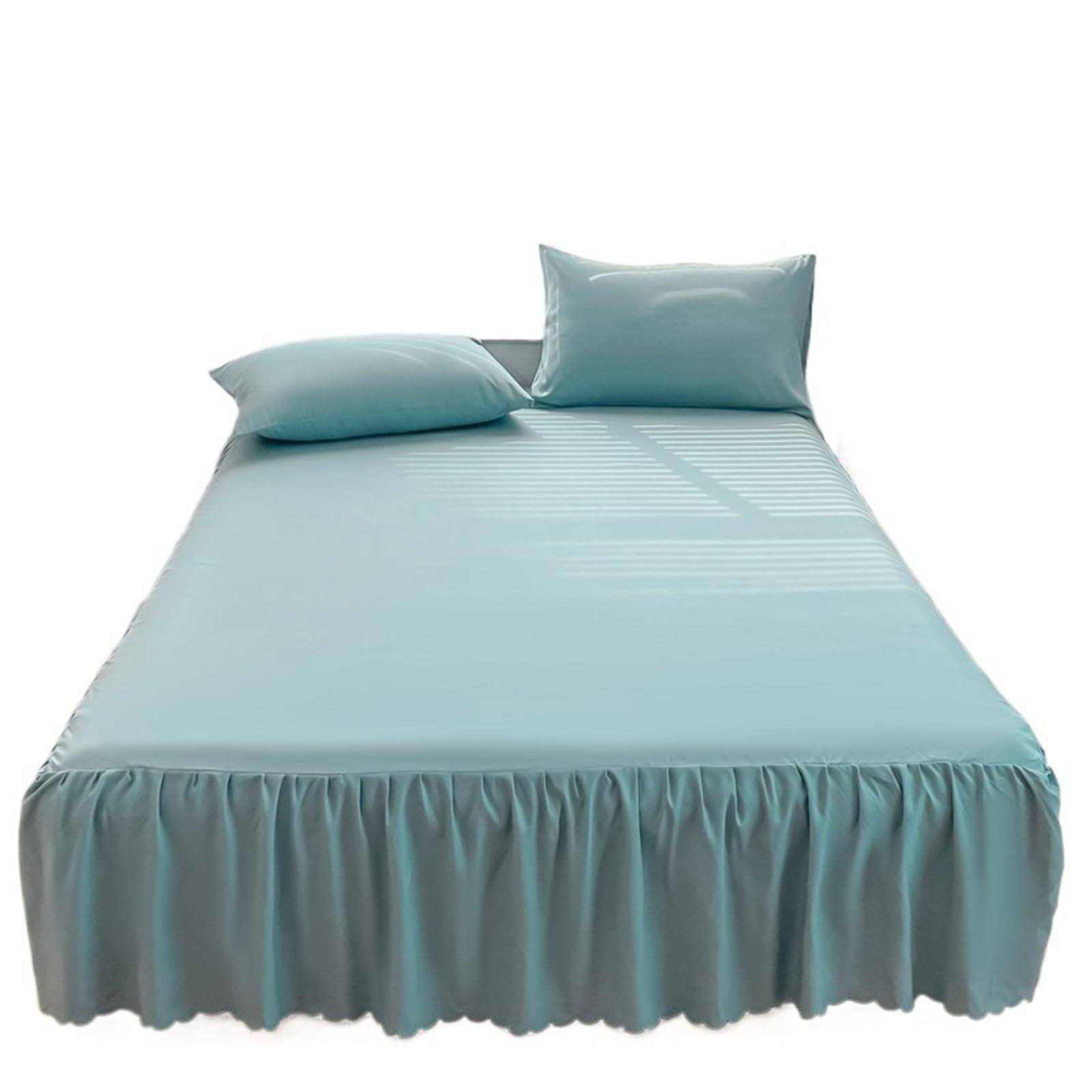 EJvkrbtx Ruffle Wrap Bedspread Bed Skirt Set With Pillowcase 3pcs Multiple Sizes(5,180x200cmx30cm 3pcs)
