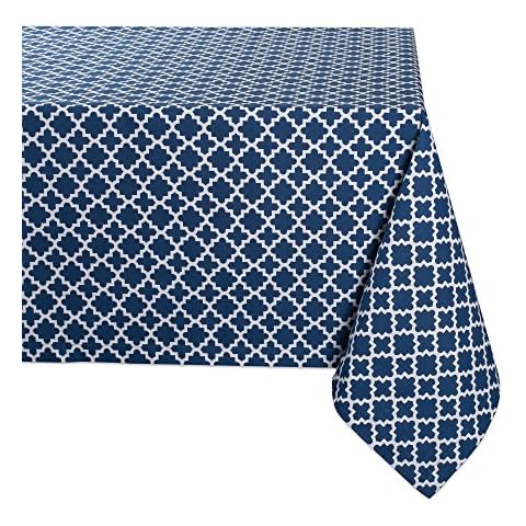 DII - Camino de Mesa de algodón para Comedor, 14x108, Azul náutico Cover