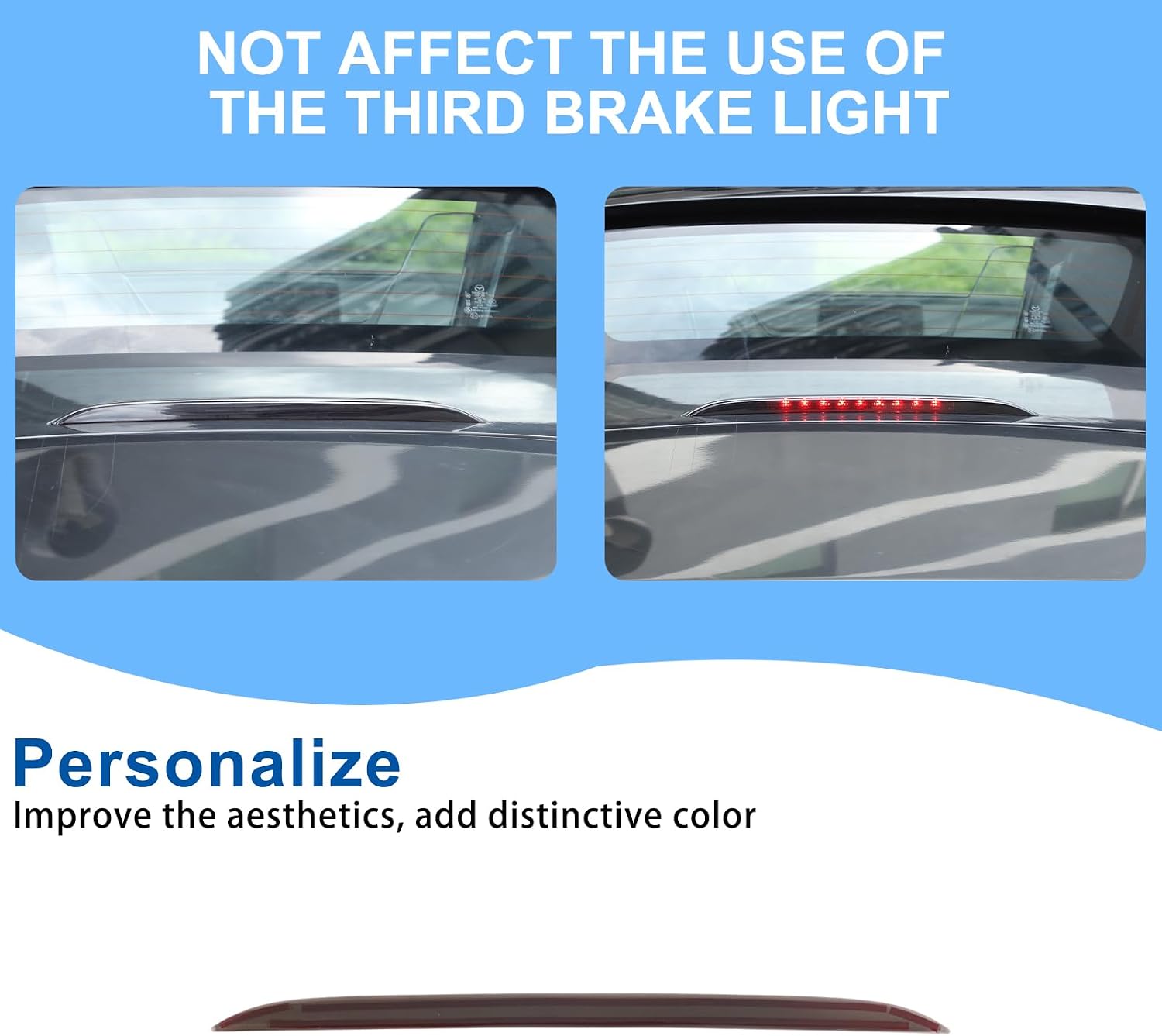Smoked Third Brake Light Cover Trim Compatible with Mazda MX-5 2016-2025 ABS High Mount 3rd Brake Light Cover Decorative Accessories