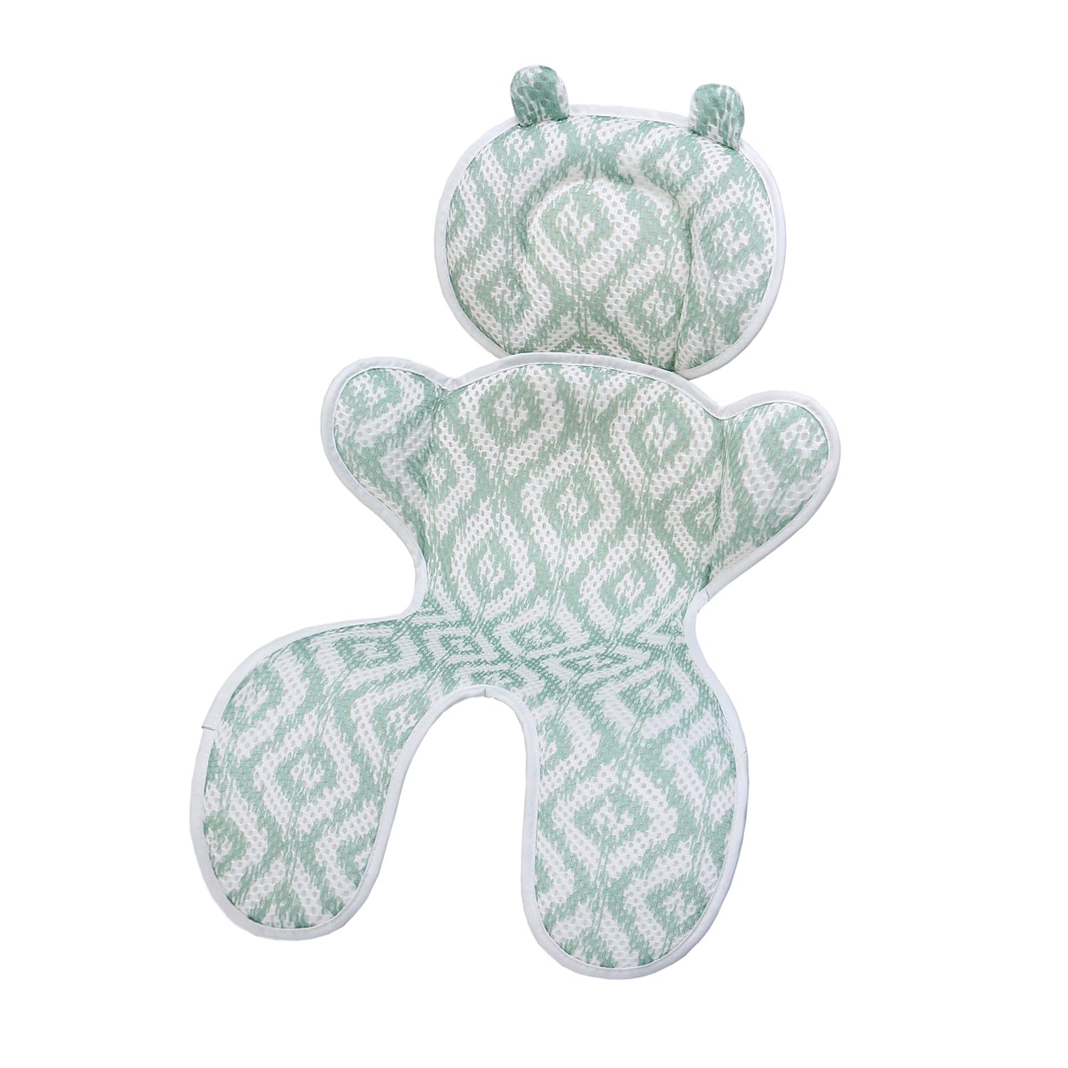 LAT 3D Mesh Baby Stroller Liner,Summer Universal Bear-Shaped Breathable Cooling Seat Pad,Washable Cushion Insert for Stroller,Car Seat,Pushchair,Buggy,Pram,Hook-on Seats(Green Square)