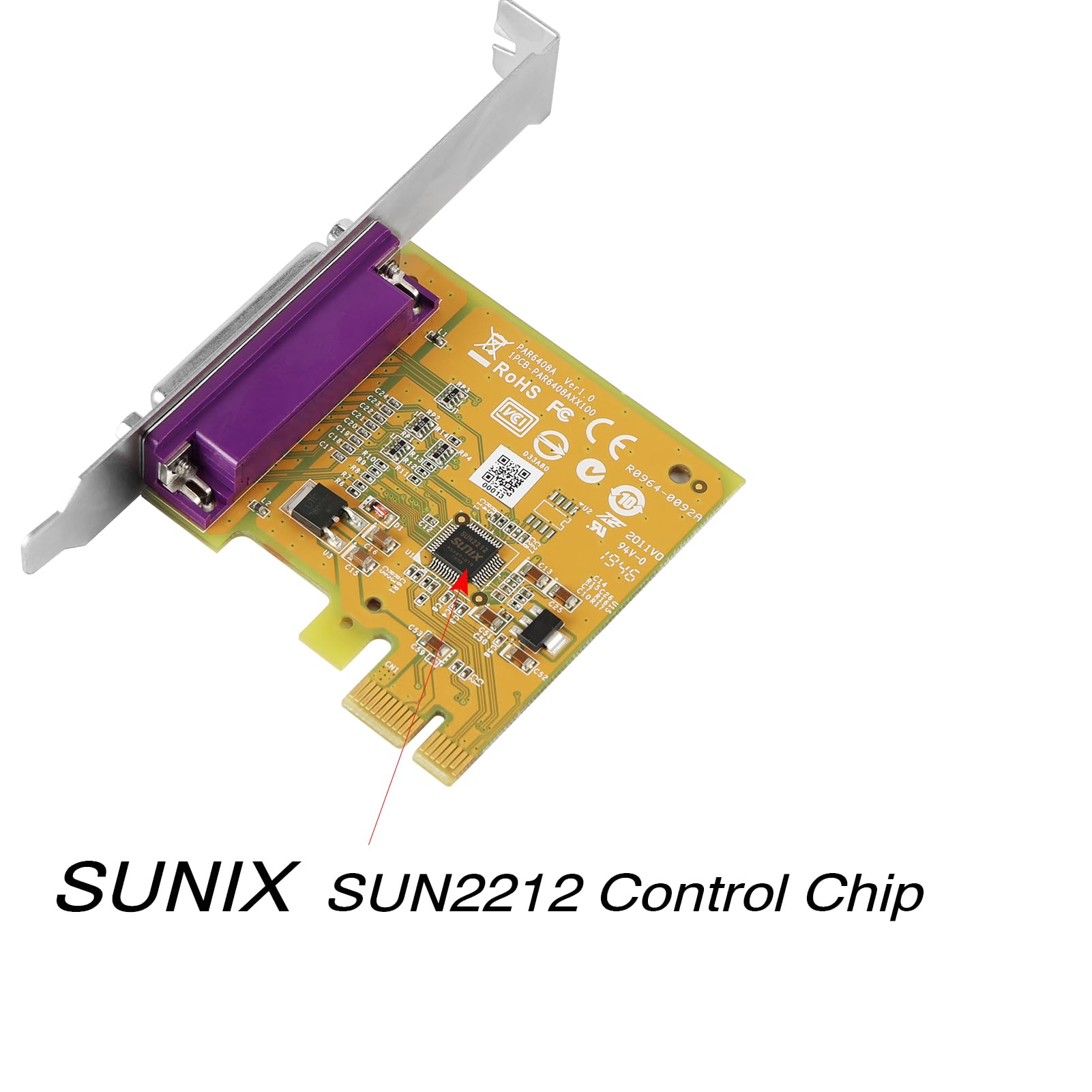 XRIKUI PCIe to Parallel Port Card, 1-Port LPT Adapter with Native Controller, Supports ECP/EPP/SPP/BPP, Compatible with Windows/Linux/DOS