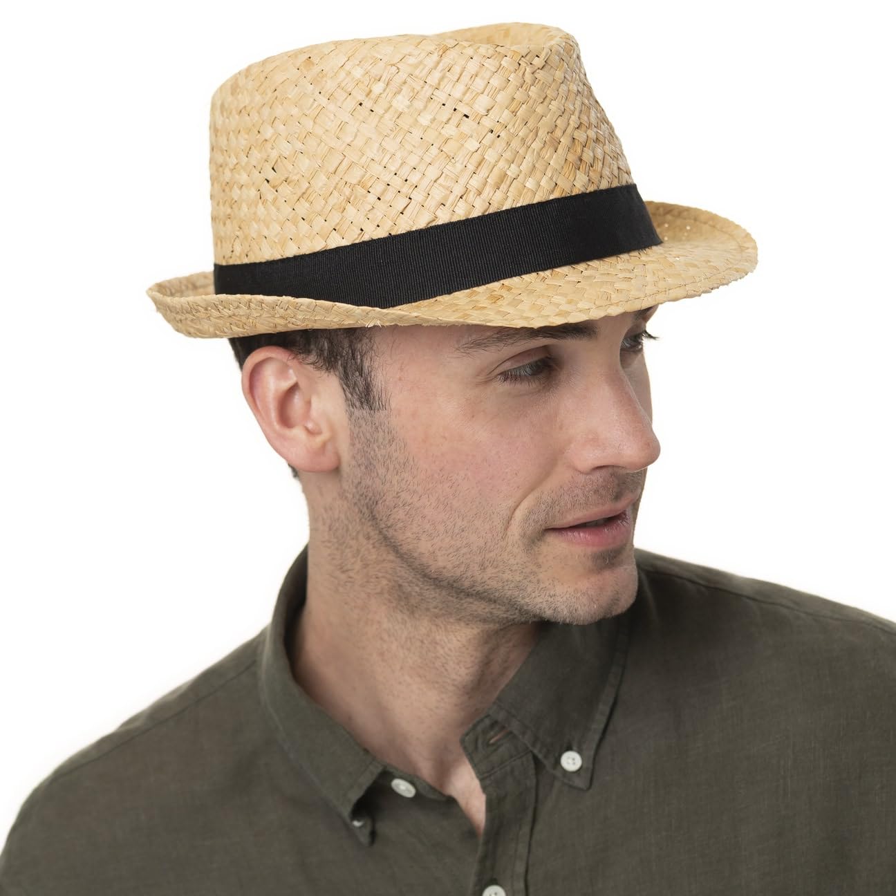 LIPODO Mantigo Sombrero Trilby de Paja Banda Grosgrain Unicolor Unisex Primavera Verano