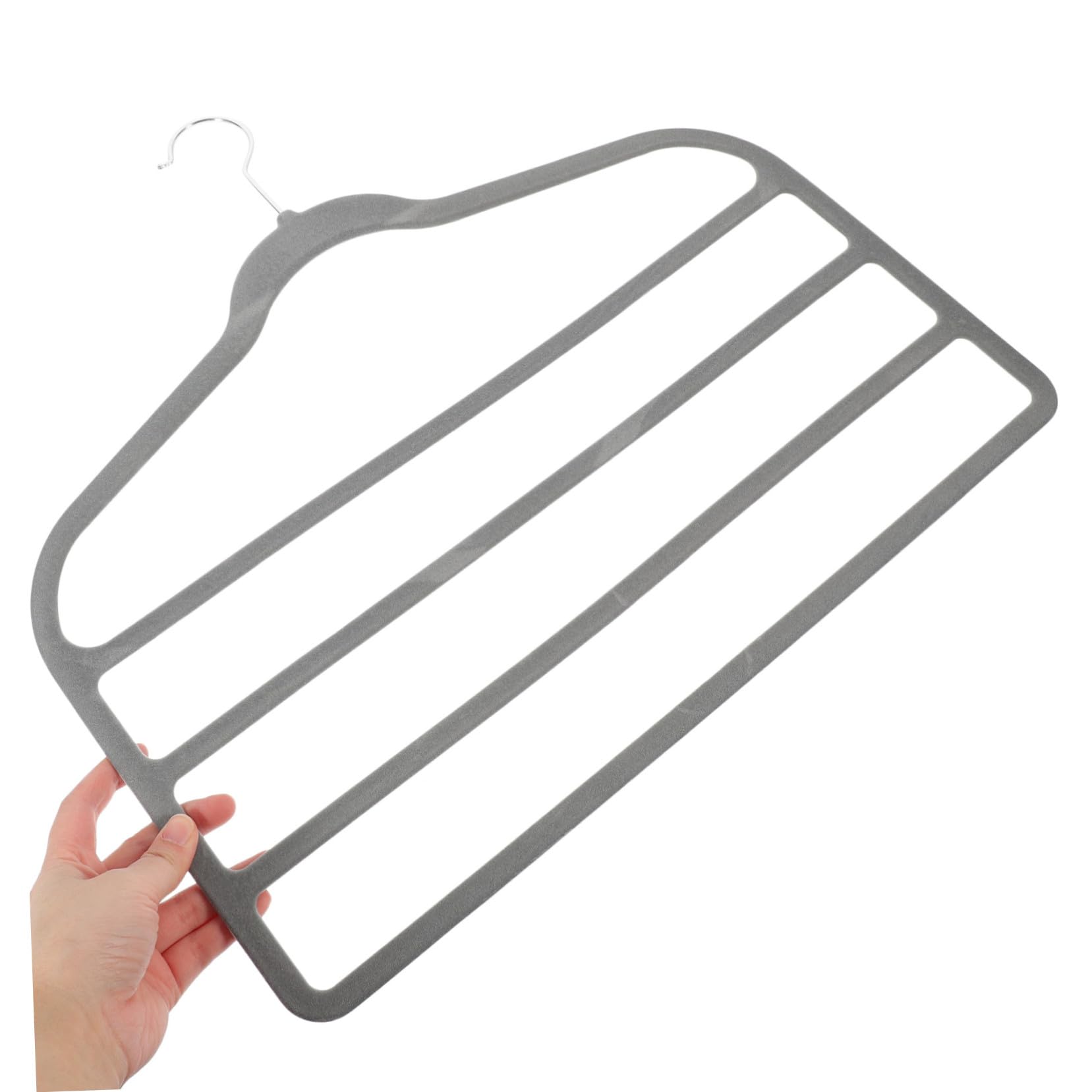 10 pezzi Grucce Pantaloni Multi-livello in Plastica Robusta Appendini Antiscivolo per Abbigliamento Sciarpe e Asciugamani Organizer Salva-spazio per Armadio Casa