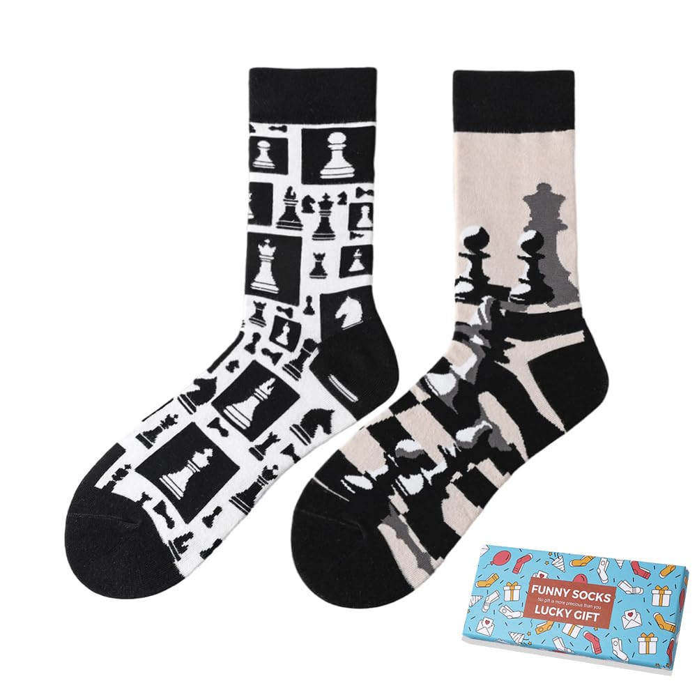 Calcetines Divertidos Unisex para Mujer y Hombre con Diseños Asimétricos en Par - Temas Animales, Comida, Fruta, Deporte y Arte en Algodón - Ideal para Regalos — view 184