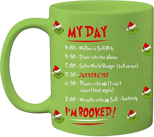 Arsemica Divertida taza de Navidad, taza de café de Navidad, taza verde de 11 onzas, tazas de fiesta de Navidad para decoración de mesa, regalos de