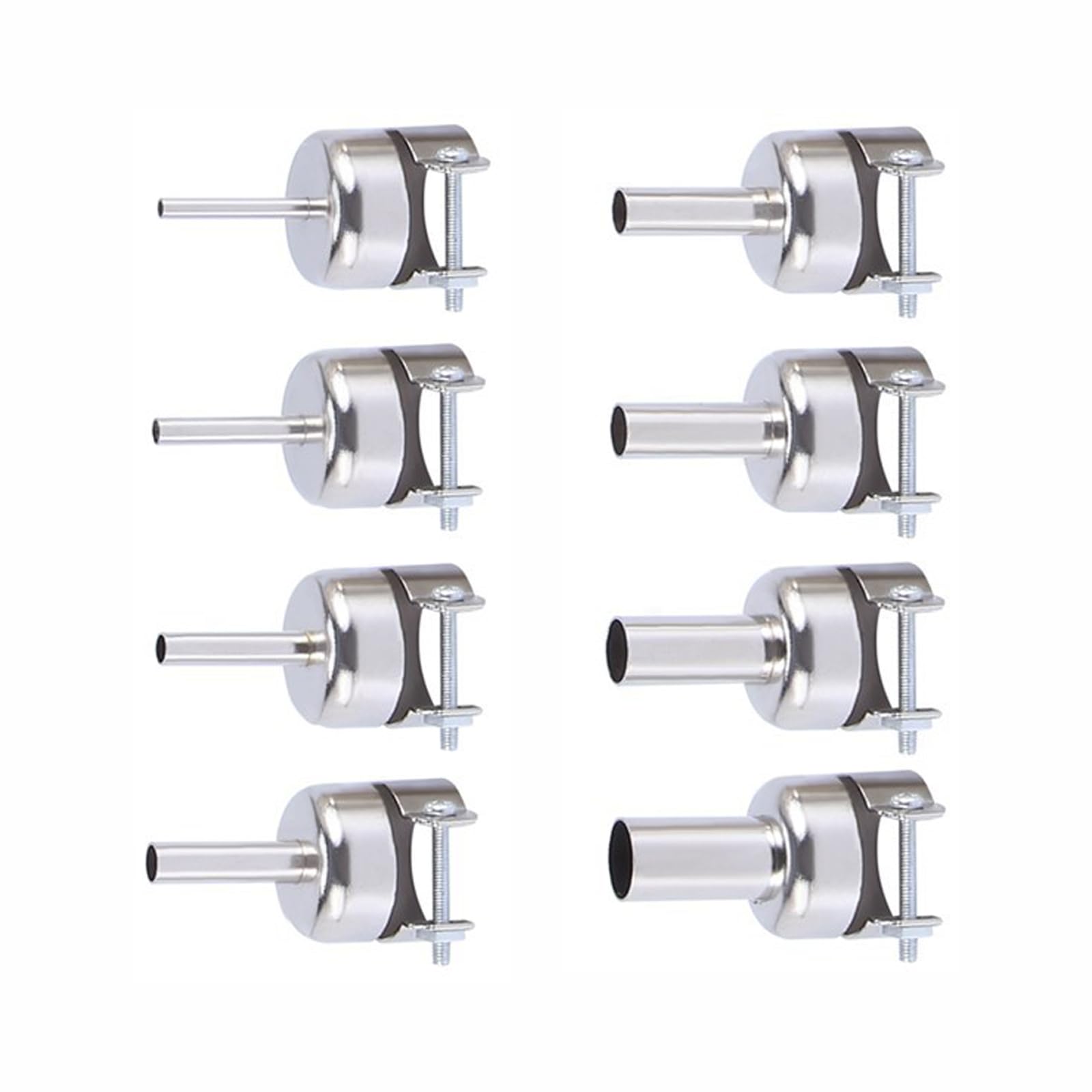 8 Pcs Stainless Steel Heat Gun Replacement Nozzles Heat Gun Replacement Nozzles Kit Compatible with 850 950 Rework