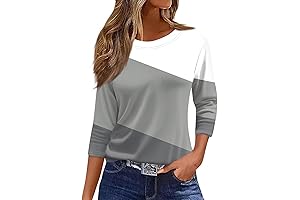 Women's Solid Color 3/4 Sleeve T-Shirt