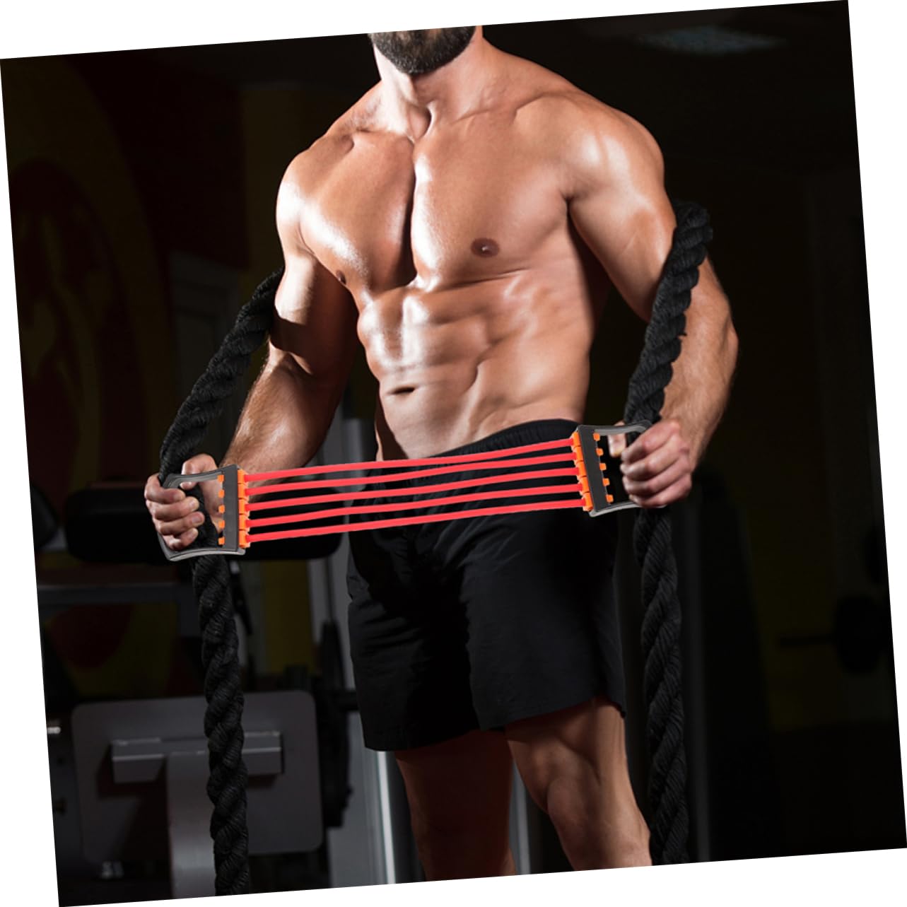 Toyvian 2 Pezzi Bande per Fitness con Maniglie Ergonomiche per Allenamenti Trazione e Muscolare Resistente e Antiscivolo per Palestra e Home Fitness