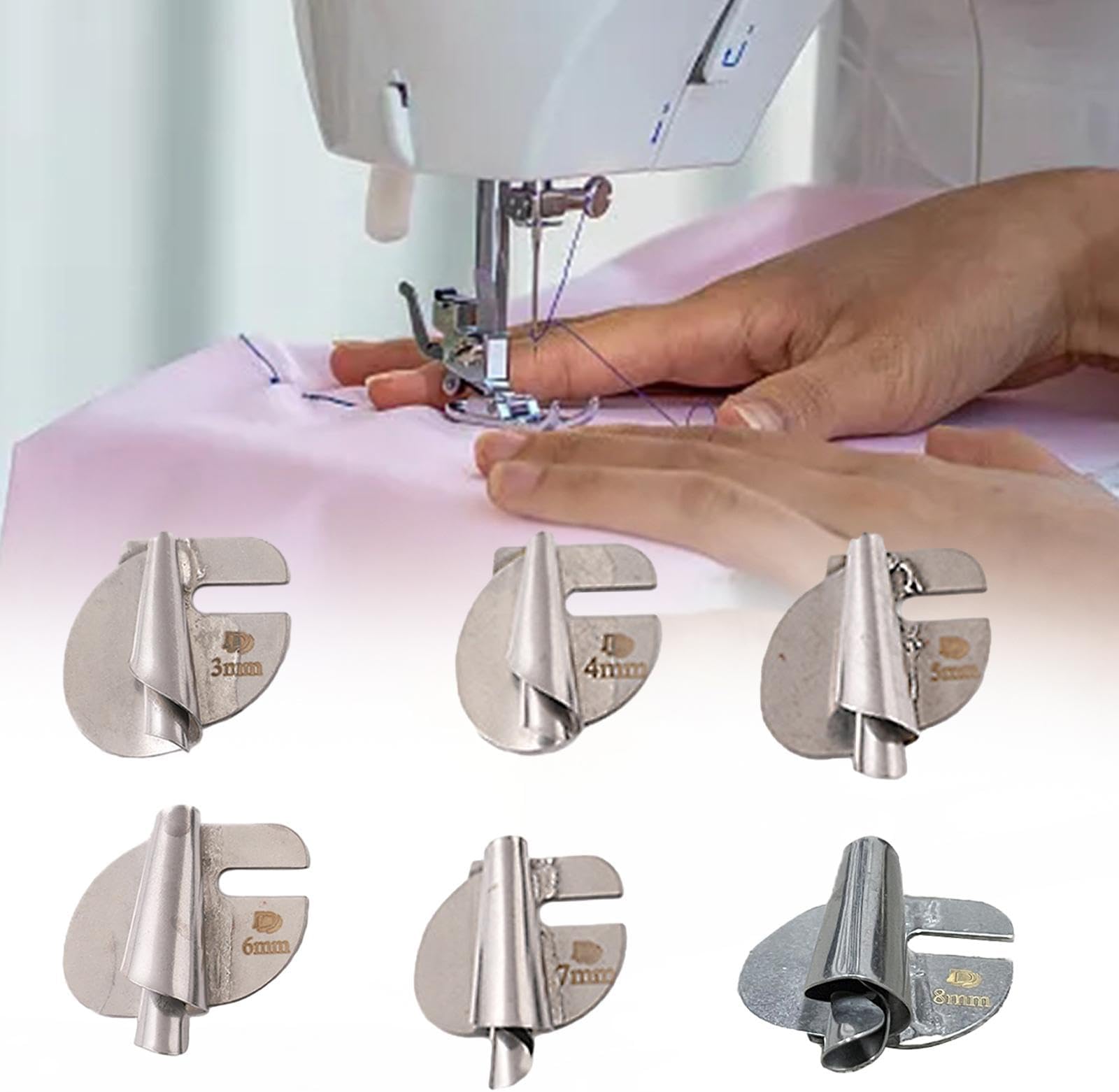 BNF® Sewing Rolled Hemmer Foot DIY for Quilting Supplies Household Sewing Machine 3mm Crafts Sewing | Sewing Machine Accessories | Machine Parts & Attachments