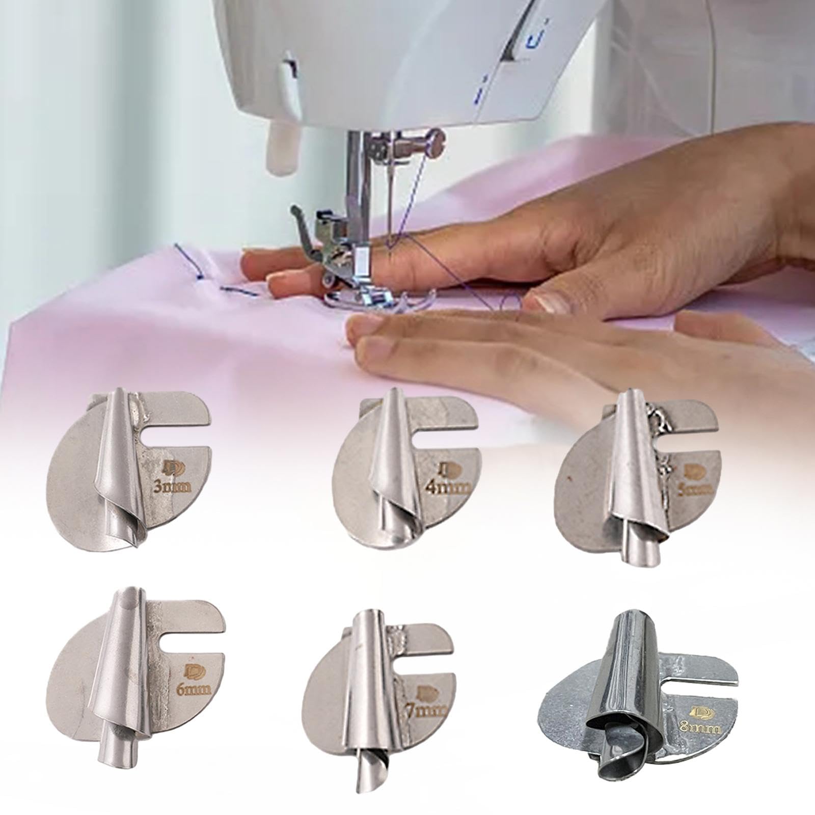 BNF® Sewing Rolled Hemmer Foot DIY for Quilting Supplies Household Sewing Machine 3mm Crafts Sewing | Sewing Machine Accessories | Machine Parts & Attachments