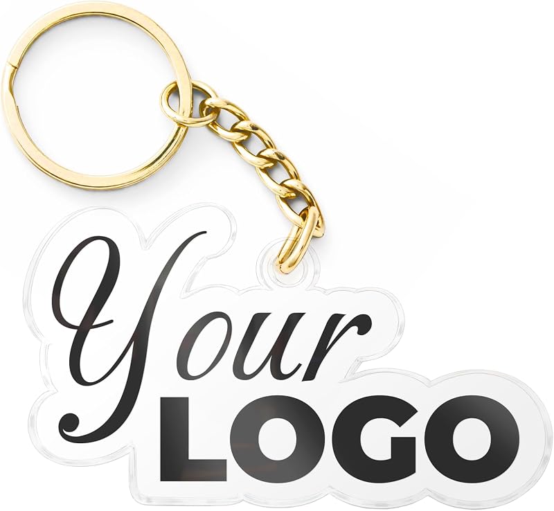 Llavero acrílico con logotipo empresarial personalizado de EGD | Llavero personalizado troquelado con su logotipo | Marca empresarial Sorteos promocionales Mercancía de la empresa