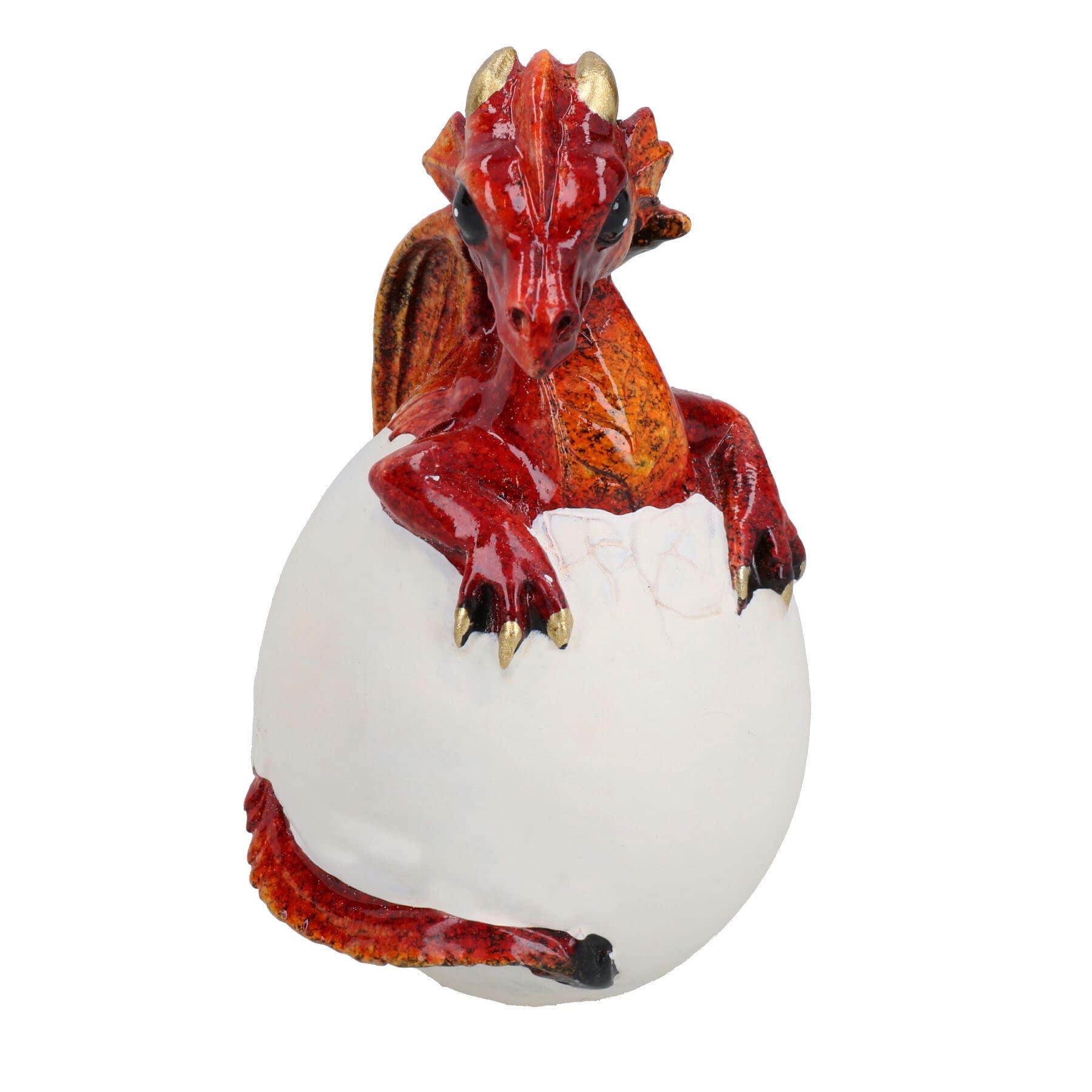 Ab Tools Red Baby Dragon Egg Hatching Resin Fantasy Sculpture Statue Ornament Figurine