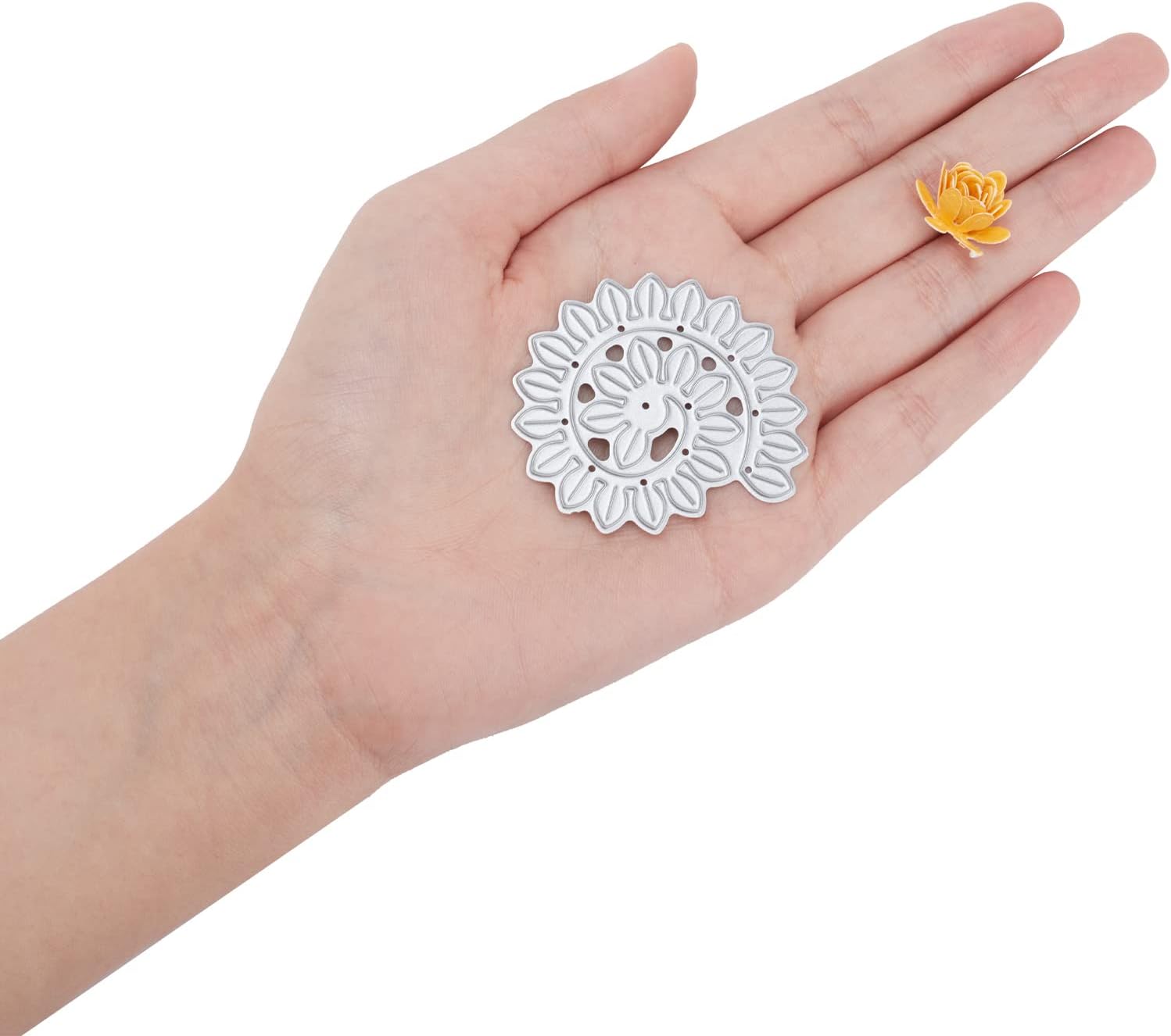 ORIGACH 10 Pcs 3D Spiral Flower Cutting Dies Mini Paper Flowers Dies with Leaves Embossing Template for Scrapbooking Birthday Card Making Crafts