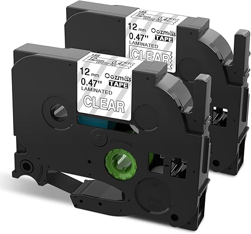Oozmas Cinta de etiquetas de repuesto compatible para TZe-135 TZ135 compatible con Brother P-Touch blanco sobre cinta transparente de 12 pulgada,