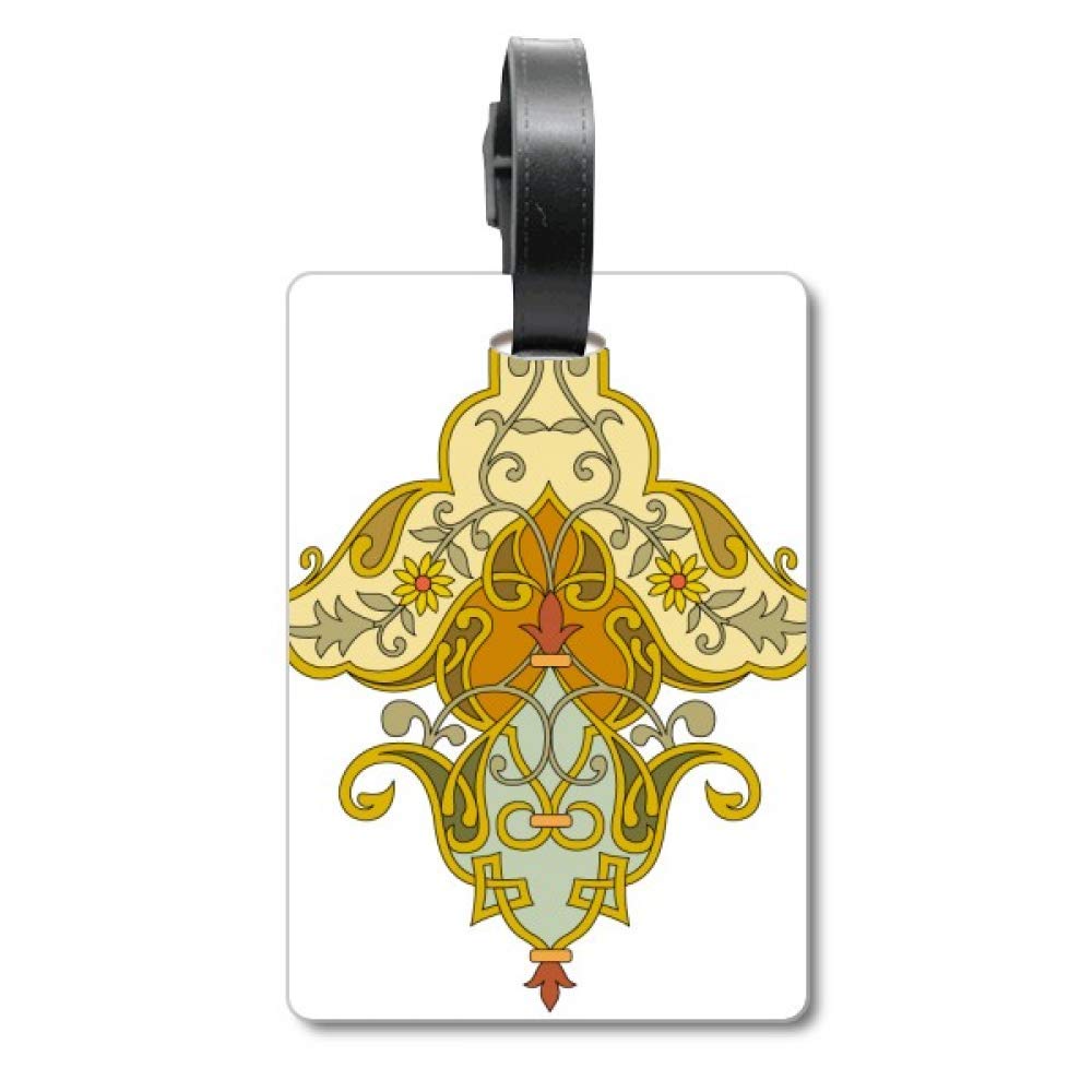 Étiquette pour valise moderne motif baroque chic