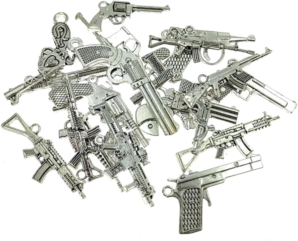 Alloy Gun Weapon Charm Pendant Connector for DIY Jewelry Making Accessaries(20pcs,Antique Silver Tones) - Image 4