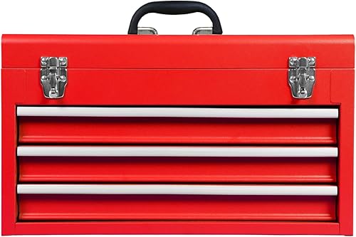 Miniatura 9 de BIG RED TB102 Torin - Caja de herramientas portátil de acero de 16.0 in con cierre de metal, color rojo