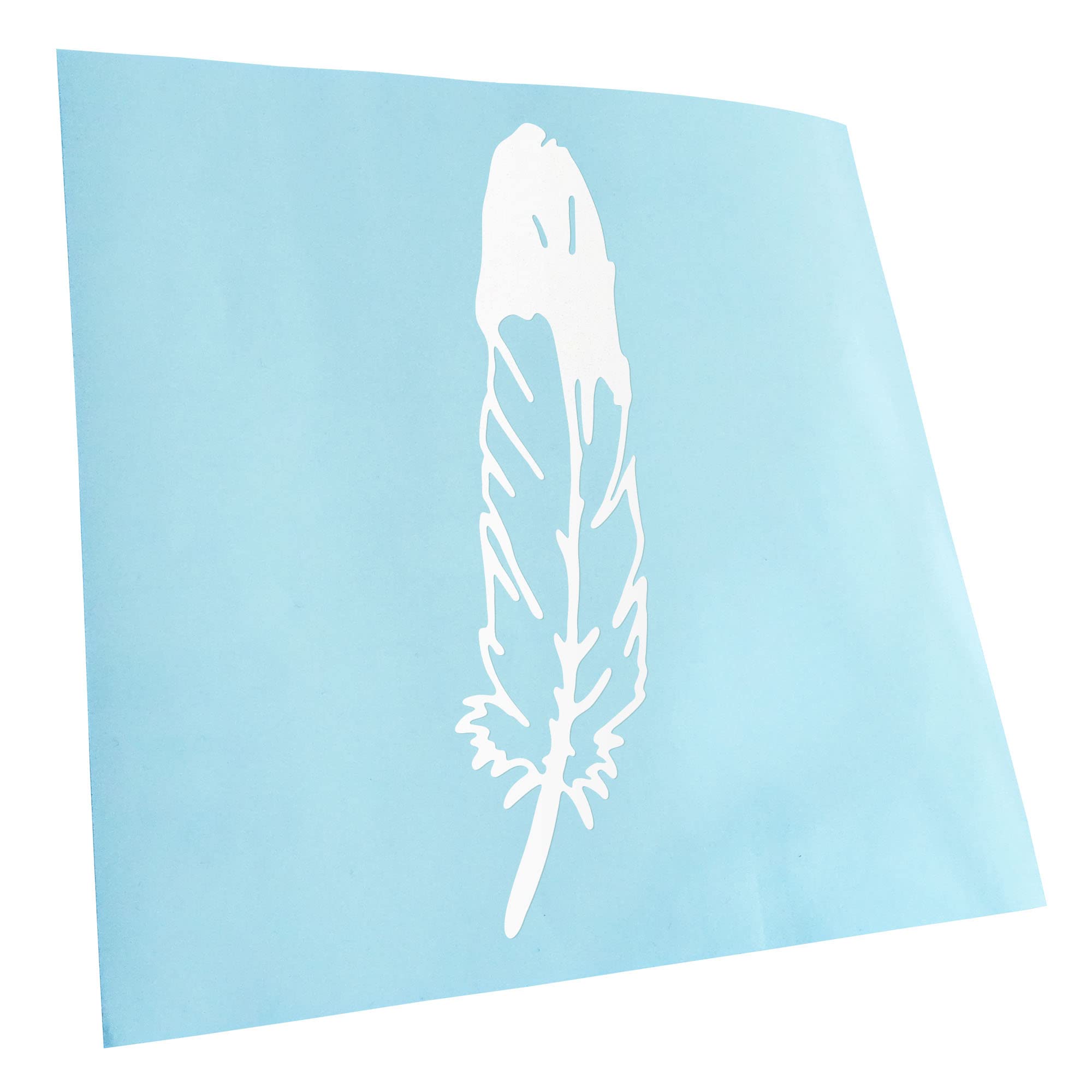 Kiwistar - Car Sticker - White - 40 x 12 cm Feather Bird Sticker for Car, Laptop, Bicycle, Truck, Motorcycle, Multicoloured JDM Decal Racing
