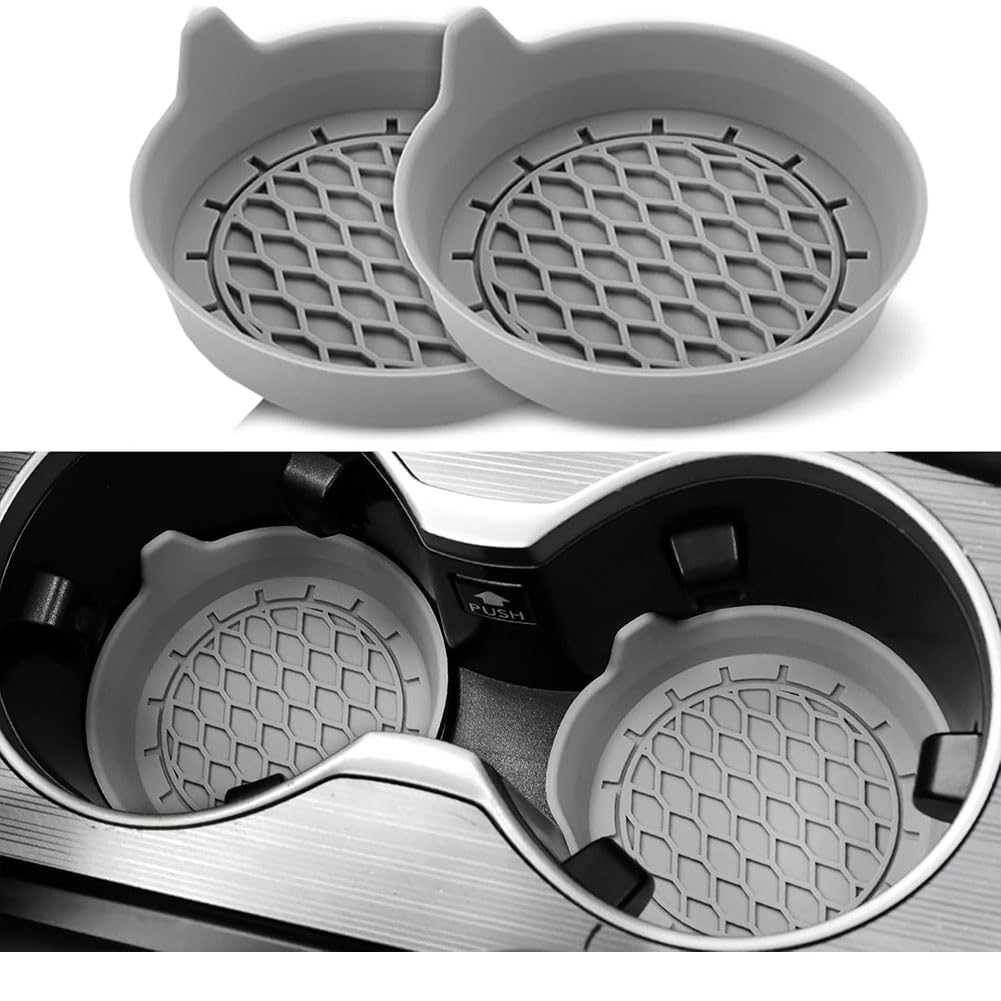 EINESIN Car Cup Holder Coaster, Car Coasters for Cup Holders, Universal Removable Vehicle Cup Holder Coasters for Most Cars, Waterproof Non-Slip Sift-Proof Spill Holder Car Interior Accessories