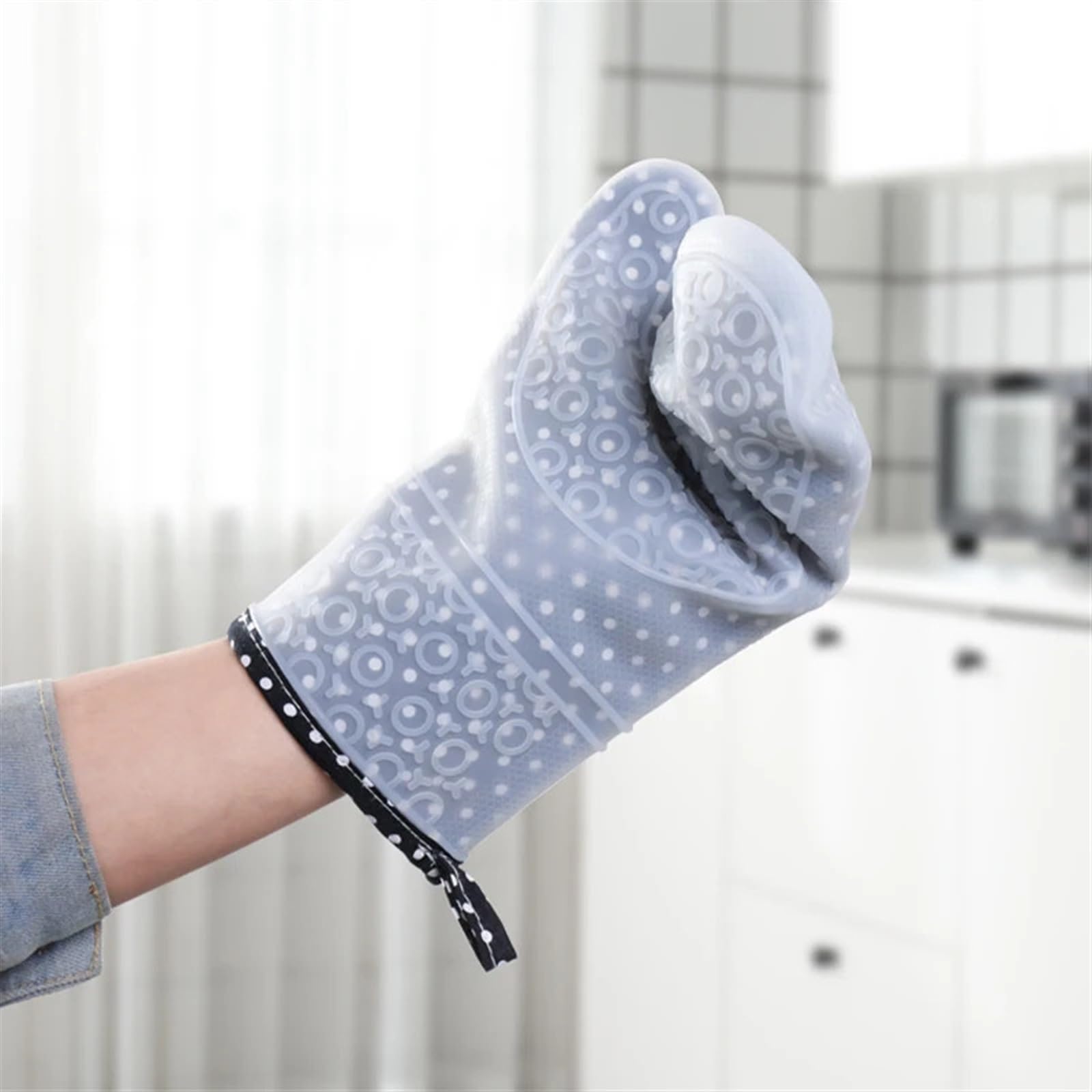 MRKU Guantes para Hornear, Guantes de Cocina para Horno, 1-2 Unidades, Doble Capa, Gruesos, de Silicona, Antideslizantes, para ollas.