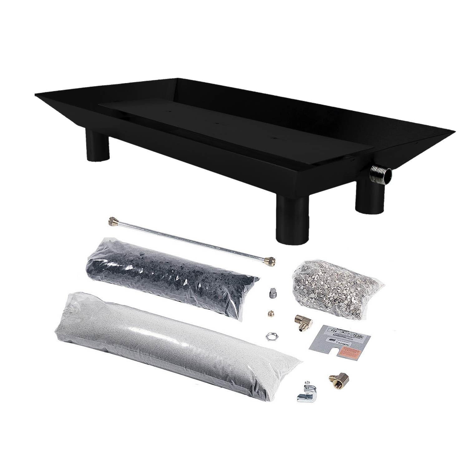 Rasmussen Custom Pan Vented Fireplace Burner Kit with Round Legs (CS33W-SR-P), Propane, 33x16-Inches