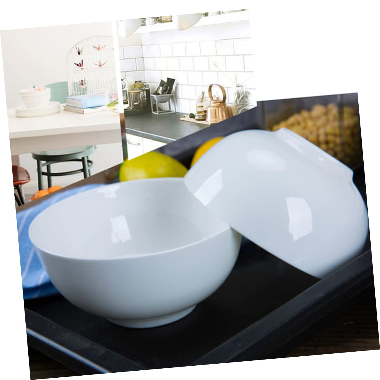 iplusmile Bol à Riz en Porcelaine Blanc 6 Pièces, Empilable et Isolant | Vaisselle pour Restaurant et Maison, Format Pratique pour Service Quotidien, Lot de 6