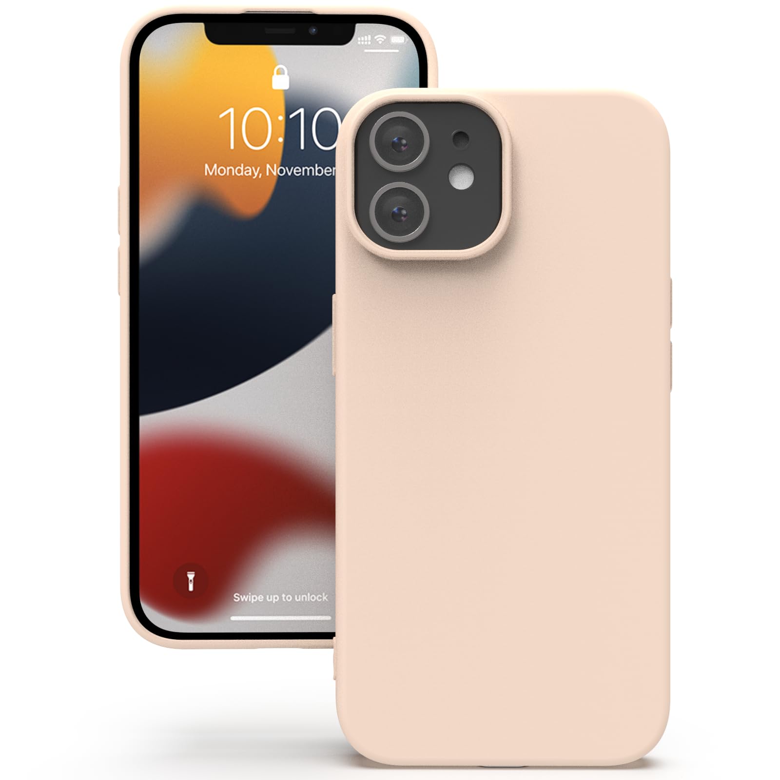 YATWIN Hülle für iPhone 12 Mini, Silikon Handyhülle mit Futter, 1mm Kamera und Displayschutz, Dünn & Leicht, Anti Kratzer Case, Hellrosa