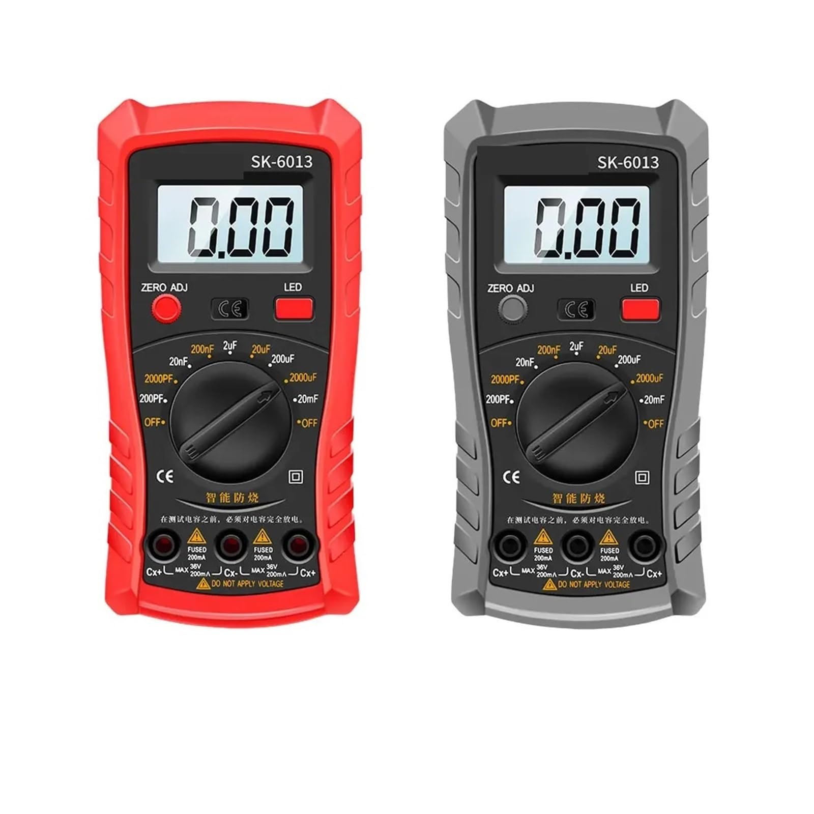 Tester Kabli Sieciowych, Cyfrowy Tester Pojemności SK-6013 20000μF | Analizator Kondensatorów, Liczniki Z 1999 R., Multimetr Elektryczny(SK-6013 red)